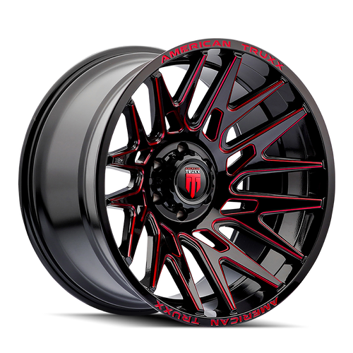 American Truxx Evolution AT1919 6x135 22x12-44 Black/Prizm/Red
