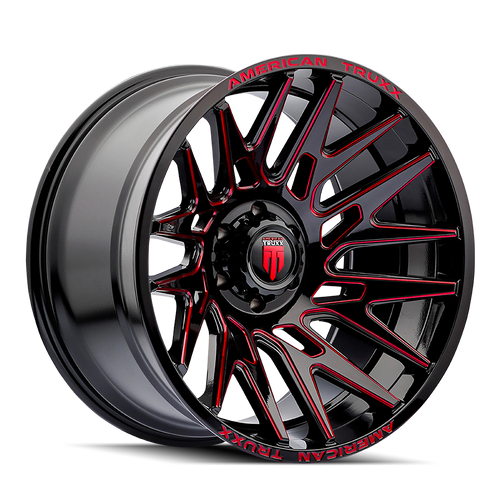 American Truxx Evolution AT1919 8x170 22x12-44 Black/Prizm/Red