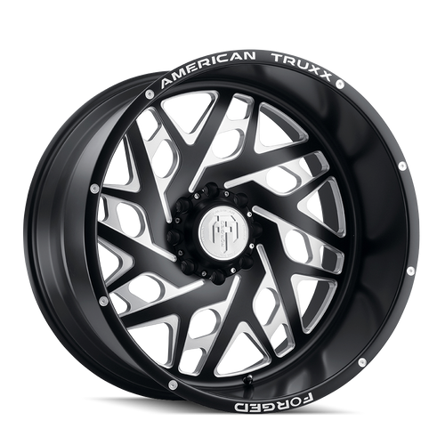 American Truxx Forged Aries ATF1909 8x165.1 24x14-76 Matte Black/Milled