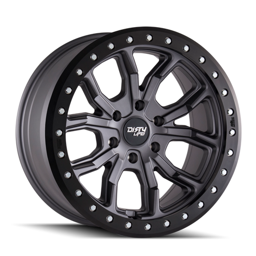 Dirty Life Dt-1 9303 6x139.7A 17x9-12 Matte Gunmetal W/Simulated Ring