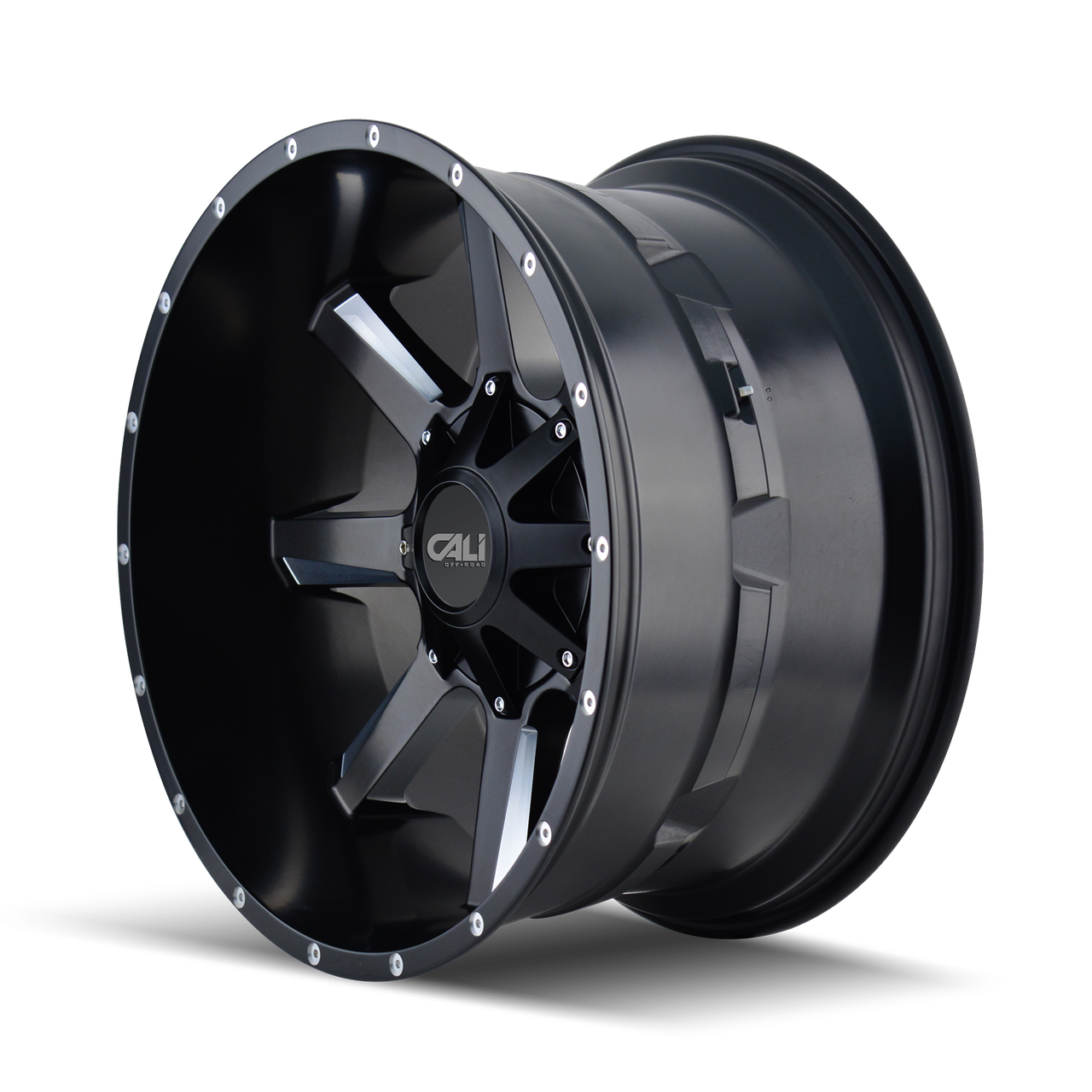 Cali Off-Road Busted 9100 6x139.7 22x12-44 Satin Black/Milled Spokes