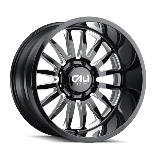 Cali Off-Road Summit 9110 8x180 24x14-76 Gloss Black/Milled Spokes