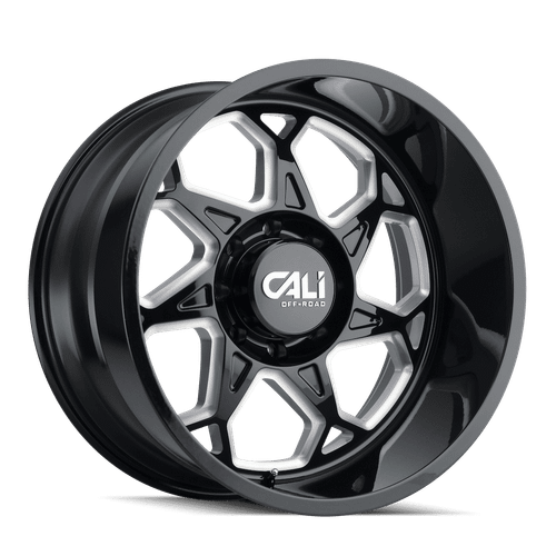 Cali Off-Road Sevenfold 9111 6x135 20x12-51 Gloss Black/Milled Spokes
