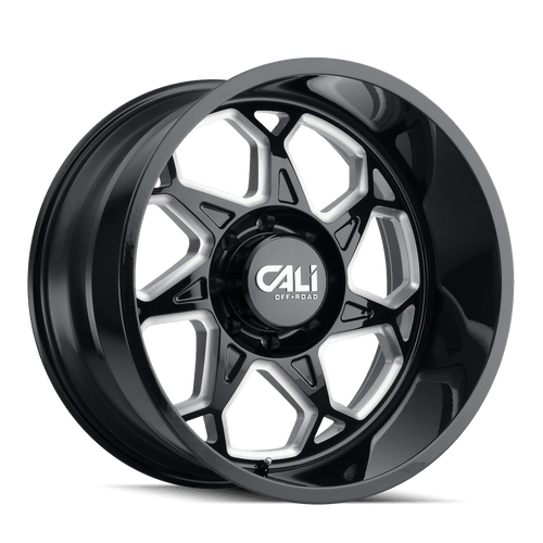Cali Off-Road Sevenfold 9111 8x165.1 20x9+0 Gloss Black/Milled Spokes