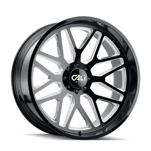 Cali Off-Road Invader 9115 5x150 20x10-25 Gloss Black/Milled Spokes