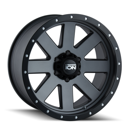 Ion Type 134 8x165.1 20x9+18 Matte Gunmetal/Black Beadlock