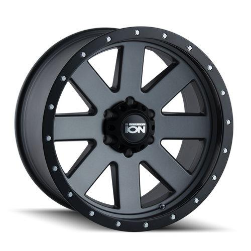 Ion Type 134 8x165.1 18x9+0 Matte Gunmetal/Black Beadlock