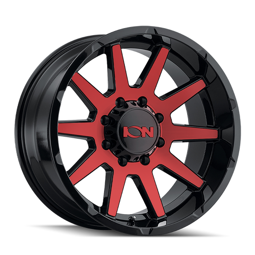 Ion Type 143 5x127 17x9-12 Gloss Black/Red Machined