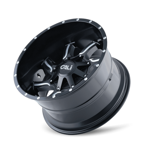 Cali Off-Road Twisted 9102 8x165.1 22x12-44 Satin Black/Milled Spokes
