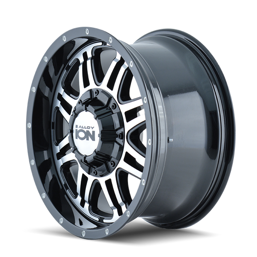 Ion Type 186 5x114.3 16x8+10 Black/Machined Face