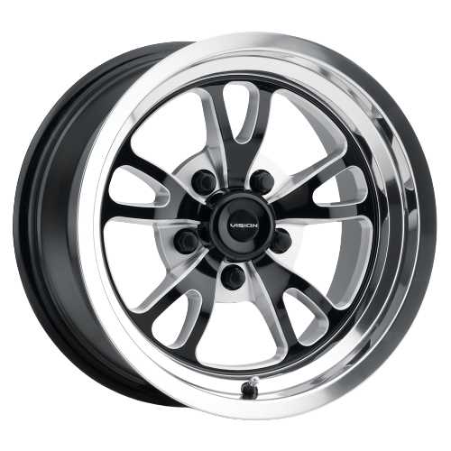 Vision American-Muscle 149 Patriot 5x120.65 15x8+0 Gloss Black Milled Spoke Polished Lip