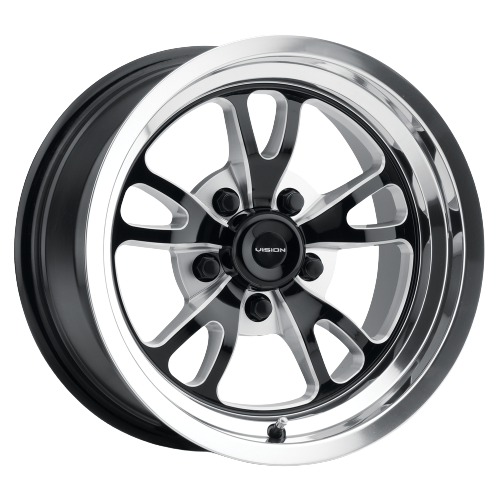 Vision American-Muscle 149 Patriot 5x120.65 15x8+27 Gloss Black Milled Spoke Polished Lip