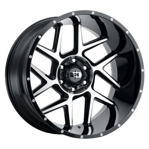 Vision Off-Road 360 Sliver 5x127 20x9+10 Gloss Black Machined Face
