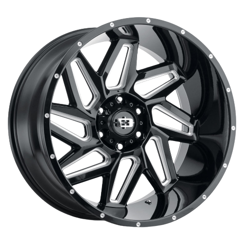 Vision Off-Road 361 Spyder 8x170 20x12-51 Gloss Black Milled Spoke