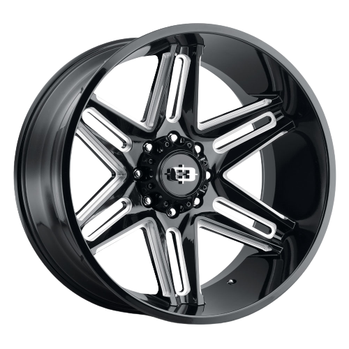 Vision Off-Road 363 Razor 5x127 24x12-51 Gloss Black Milled Spoke