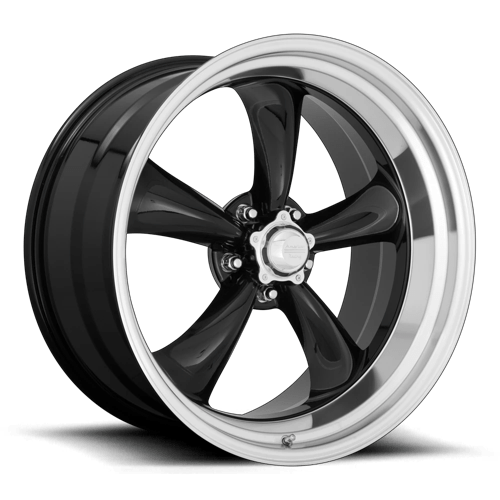 American Racing Vintage VN315 TORQ THRUST II 1 PC 5X139.7 22X9 +15 GLOSS BLACK MACHINED LIP