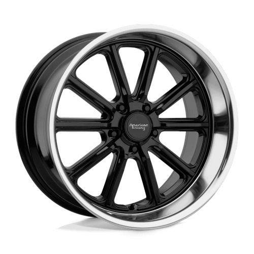 American Racing Vintage VN507 RODDER 5X115 18X8 +15 GLOSS BLACK W/ DIAMOND CUT LIP