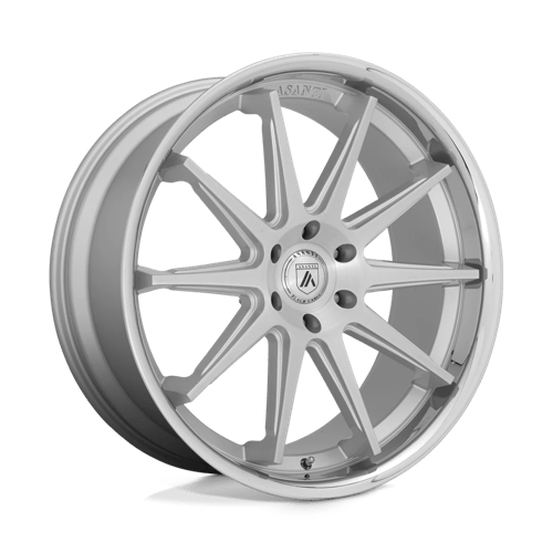 Asanti Black ABL-29 EMPEROR 5X120 22X10 +30 BRUSHED SILVER W/ CHROME LIP