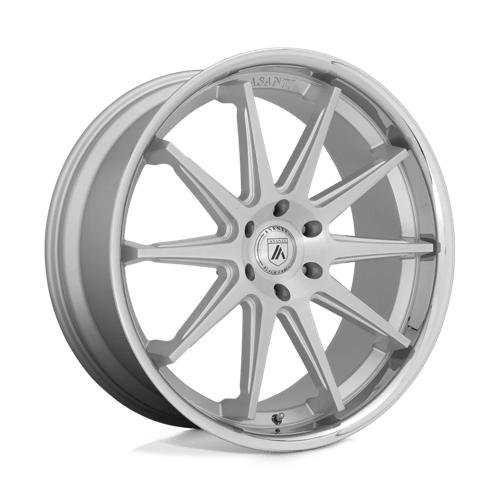 Asanti Black ABL-29 EMPEROR 6X135 22X10 +30 BRUSHED SILVER W/ CHROME LIP