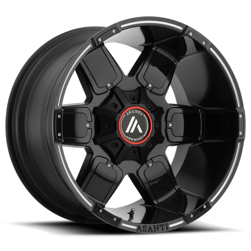 Asanti Off Road AB811 WARTHOG 8X165.1 20X10 -24 SATIN BLACK MILLED W/ GLOSS BLACK ACCENTS