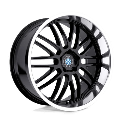 Beyern MESH 5X120 22X9.5 +20 GLOSS BLACK W/ MIRROR CUT LIP