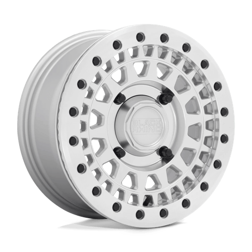 Black Rhino Powersports PARKER UTV BEADLOCK 4X110 14X7 +36 SILVER W/ MIRROR CUT FACE