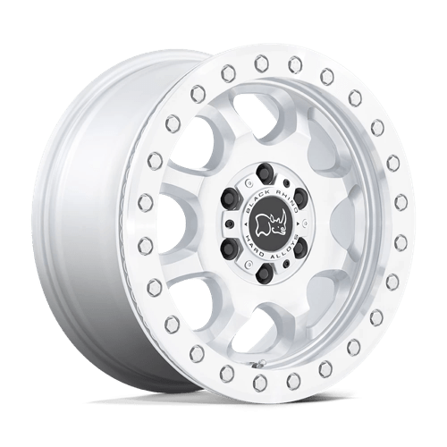 Black Rhino VENTURE BEADLOCK 6X130 17X8 +38 GLOSS SILVER W/ MACHINED FACE