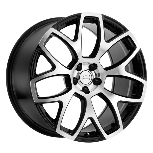 Coventry ASHFORD 5X108 19X8.5 +35 GLOSS BLACK W/ MIRROR CUT FACE