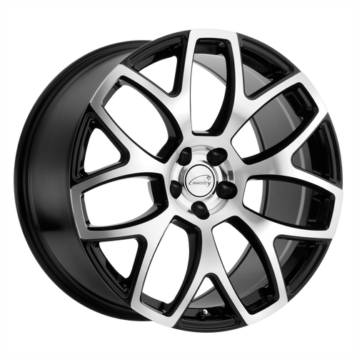 Coventry ASHFORD 5X108 20X10.5 +25 GLOSS BLACK W/ MIRROR CUT FACE