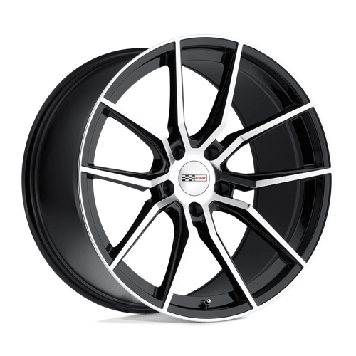 Cray SPIDER 5X120.65 19X9 +50 GLOSS BLACK W/ MIRROR CUT FACE
