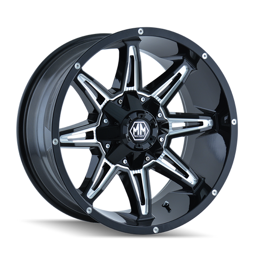 Mayhem Rampage 8090 5x127/5x139.7 22x9.5-6 Black/Milled Spokes