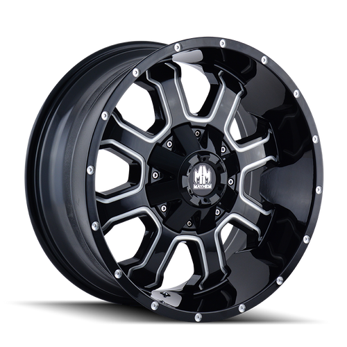 Mayhem Fierce 8103 6x120/6x139.7 17x9+18 Gloss Black/Milled Spokes