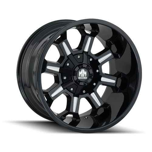 Mayhem Combat 8105 6x120/6x139.7 18x9+18 Gloss Black/Milled Spokes