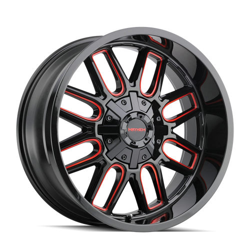 Mayhem Cogent 8107 5x127/5x139.7 20x10-19 Black W/Prism Red