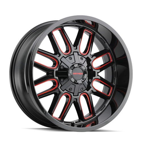 Mayhem Cogent 8107 8x165.1/8x170 20x9+18 Black W/Prism Red