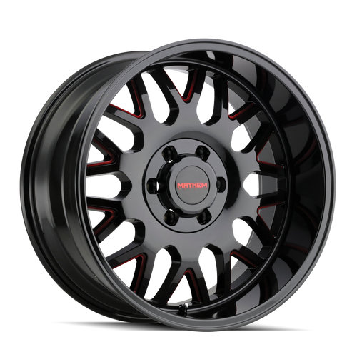 Mayhem Tripwire 8110 8x165.1 20x9+0 Black W/Prism Red