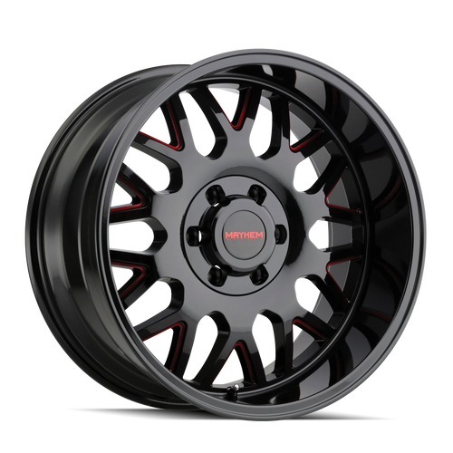 Mayhem Tripwire 8110 5x139.7 20x9+0 Black W/Prism Red