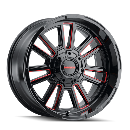 Mayhem Apollo 8115 8x170 20x9+0 Gloss Black/Prism Red Milled