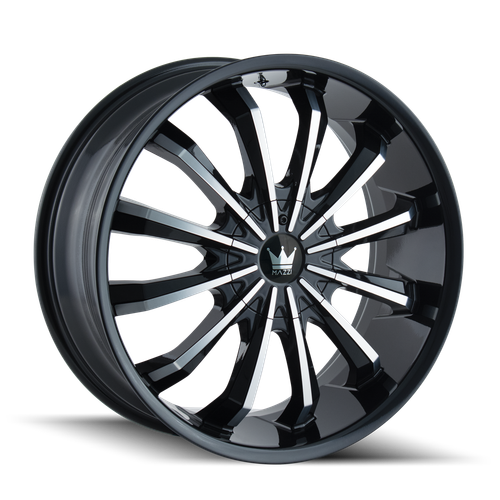 Mazzi Fusion 341 5x115/5x120 22x9.5+18 Gloss Black/Machined Face