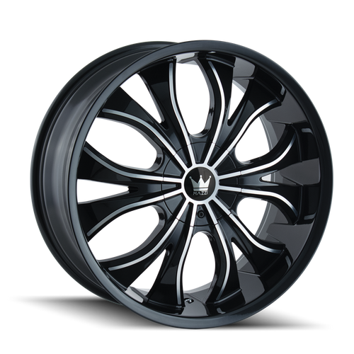 Mazzi Hustler 342 6x135/6x139.7 24x9.5+30 Gloss Black/Machined Face