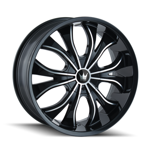 Mazzi Hustler 342 5x127/5x139.7 24x9.5+18 Gloss Black/Machined Face