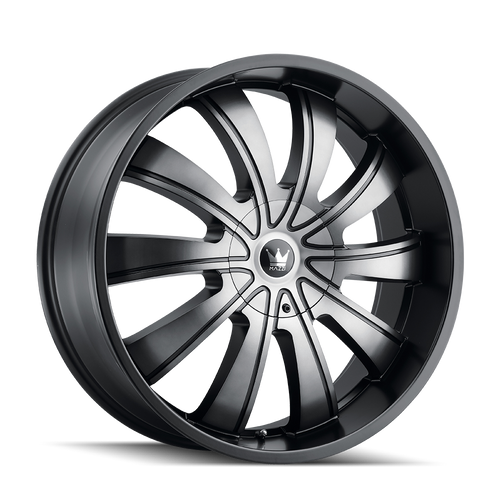 Mazzi Rolla 374 5x127/5x139.7 24x9.5+18 Matte Black Machined W/Dark Tint