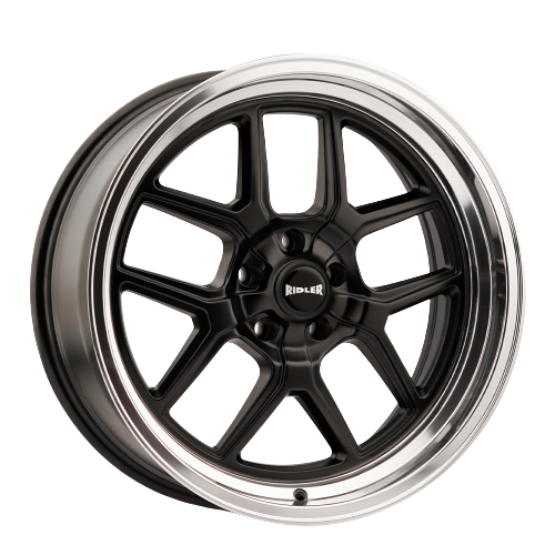 Ridler 610 5x114.3 17x8+0 Matte Black/Polished Lip