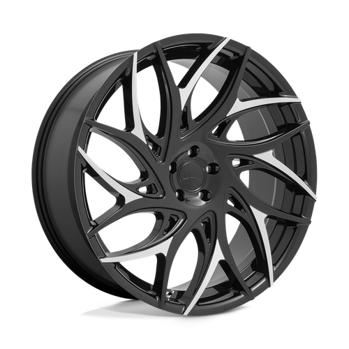 DUB 1PC S259 G.O.A.T. 5X120 22X9 +35 GLOSS BLACK WITH MACHINED SPOKES