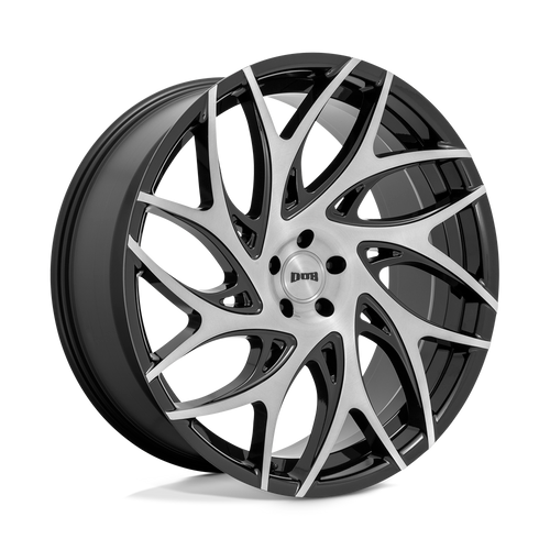 DUB 1PC S260 G.O.A.T. 6X135 26X10 +30 BRUSHED FACE WITH GLOSS BLACK DARK TINT SPOKES
