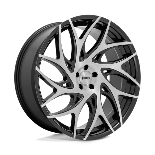DUB 1PC S260 G.O.A.T. 5X139.7 26X10 +25 BRUSHED FACE WITH GLOSS BLACK DARK TINT SPOKES