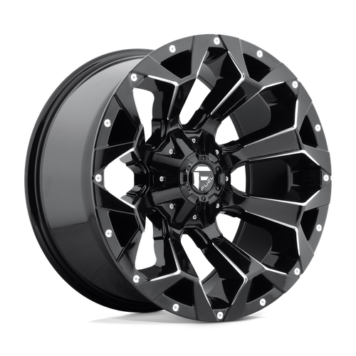 Fuel 1PC D576 ASSAULT 6X135/6X139.7 18X9 -13 GLOSS BLACK MILLED wheel for 2007 Ford F-150