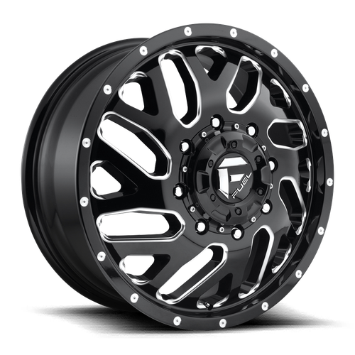 Fuel 1PC D581 TRITON 8X200 20X8.25 +105 GLOSS BLACK MILLED wheel for 2019 Ram 3500