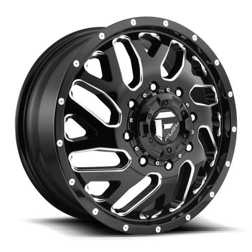 Fuel 1PC D581 TRITON 8X210 22X8.25 +105 GLOSS BLACK MILLED wheel for 2009 Gmc Sierra 3500 hd