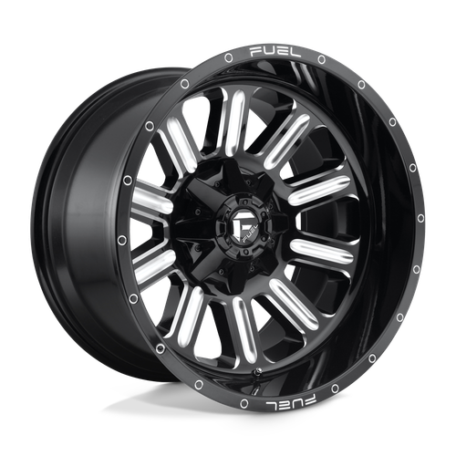 Fuel 1PC D620 HARDLINE 5X139.7 15X8 -18 GLOSS BLACK MILLED wheel for 1998 Dodge B2500